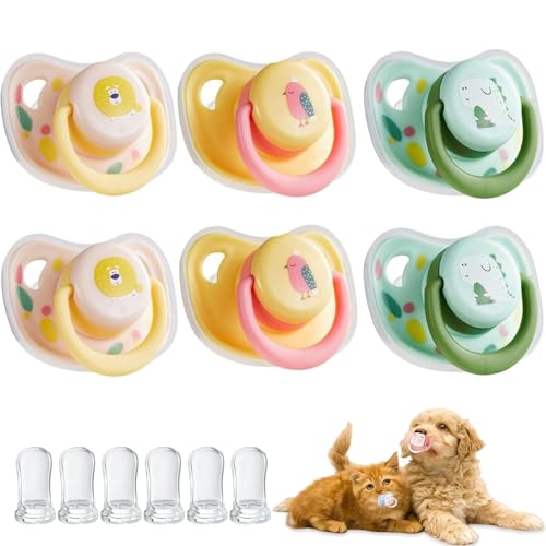 KWHEUKJL 3PC Pet Dog Silicone Pacifier, Puppy Kitten Calming Pacifier, Chew Toys for Small Dogs, Pet Chew Toy Animal Accessories Decoration (6pcs-d) von KWHEUKJL
