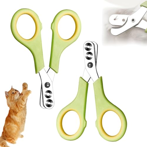 KWHEUKJL Effortless Pet Nail Clippers, Pet Nail Clippers for Cats, with Two Different Round Cutout, Pet Nail Trimmer Better for Beginners to Avoid Over-Trimming. (2pcs) von KWHEUKJL