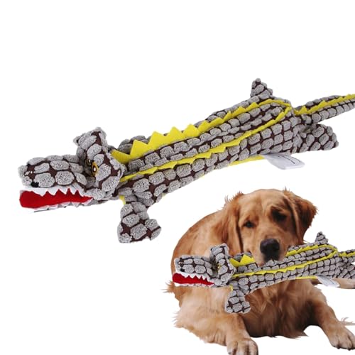 KWIBYBGS Quietschendes Plüschhundespielzeug, Süßes Plüschtier, Interaktives Stofftier, Stofftiere, Plüschtiere/Gray/Lar von KWIBYBGS