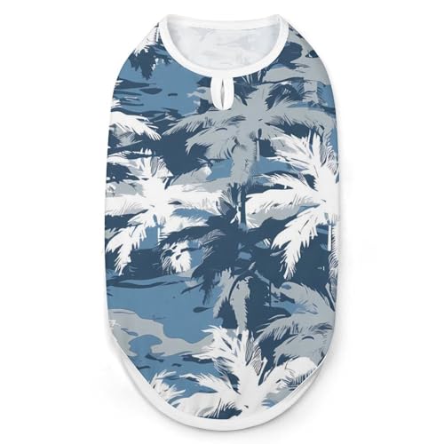 Army Camouflage Palmen Hunde- und Katzenkleidung Sommer-T-Shirt Grafikweste Ärmelloses Haustier-Tanktop von KWQDOZF