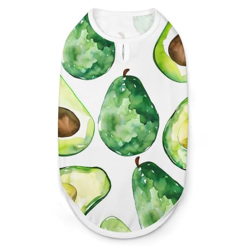 Avocadoscheiben Aquarell Hunde- und Katzenkleidung Sommer-T-Shirt Grafikweste Ärmelloses Haustier-Tanktop von KWQDOZF