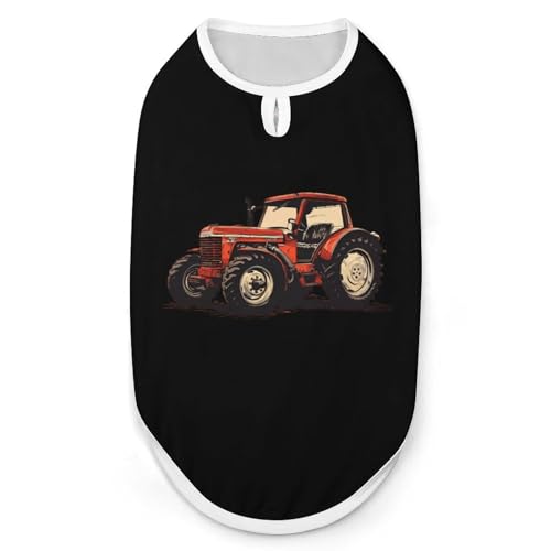 Bauernhof Traktor Hund und Katze Kleidung Sommer T-Shirt Grafik Weste Ärmelloses Haustier Tank Top von KWQDOZF