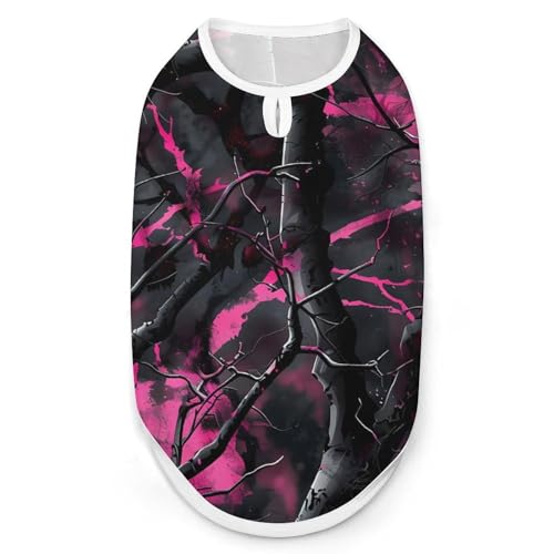 Camouflage Lila Jagd Hunde- und Katzenkleidung Sommer T-Shirt Grafik Weste Ärmelloses Haustier Tank Top von KWQDOZF