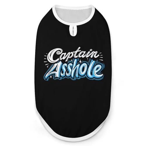 Captains Asshole Hunde- und Katzenkleidung, Sommer-T-Shirt, grafische Weste, ärmellos, Haustier-Tanktop von KWQDOZF