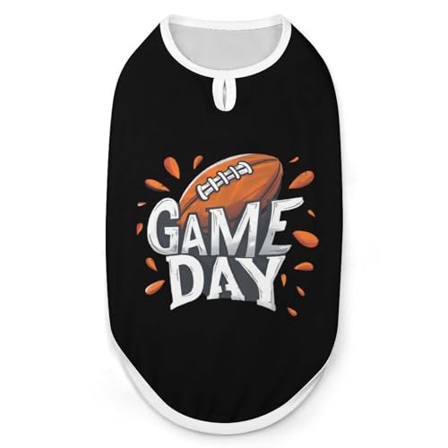 Game Day Football Hunde- und Katzenkleidung Sommer-T-Shirt Grafikweste Ärmelloses Haustier-Tanktop von KWQDOZF