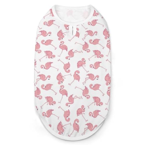 Haustier-Unterhemd mit Flamingo-Aufdruck, ärmellos, Tanktop, weiches Haustier-T-Shirt für Katzen und Hunde, Größe XL von KWQDOZF