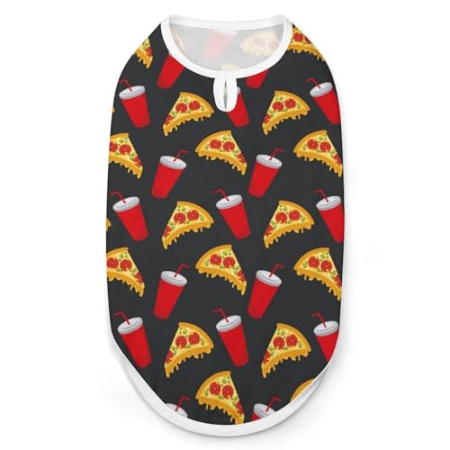 Haustierweste mit Fast-Food-Pizza-Aufdruck, ärmelloses Tanktop, weiches Haustier-T-Shirt für Katzen und Hunde, 2XL von KWQDOZF