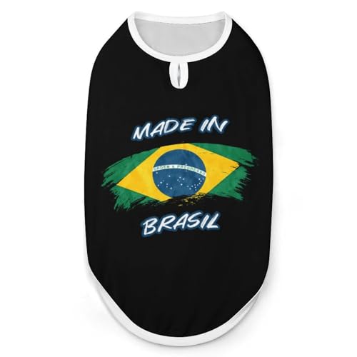 Hergestellt in Brasilien, brasilianische Hunde- und Katzenkleidung, Sommer-T-Shirt, grafische Weste, ärmelloses Haustier-Tanktop von KWQDOZF