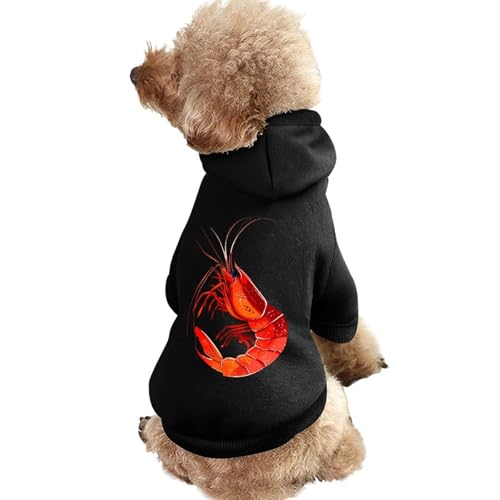 Hunde-Kapuzenpullover mit Garnelen und Meeresfrüchten, Bedruckt, lustiges Winter-Hunde-Sweatshirt, Katzen-Kapuzen-Welpen-Outfit, süßes Kostüm für kleine, mittelgroße und große Hunde und Katzen von KWQDOZF