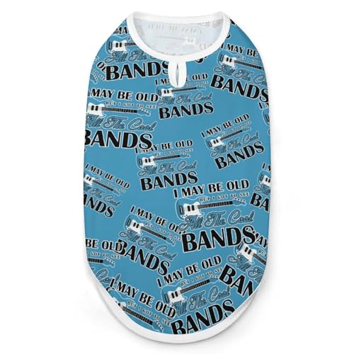 Hunde-Shirt mit Aufschrift „Got to See All Cool Bands, Katzenkleidung, Sommer, atmungsaktiver Pullover, ärmellos, Tanktop für kleine, mittelgroße und große Haustiere von KWQDOZF