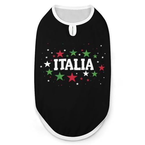 Italienisches Italia Italy Italiano Hunde- und Katzenkleidung Sommer-T-Shirt Grafikweste Ärmelloses Haustier-Tanktop von KWQDOZF