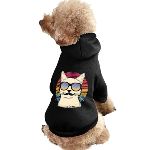 Kapuzenpullover für Haustiere mit Aufdruck „Best Cat Dad Ever – Warmer Hunde-Kapuzenpullover, süße Outfits, Kleidung für Hunde und Katzen von KWQDOZF