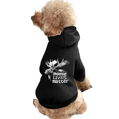 Kapuzenpullover für Haustiere mit Aufdruck „Moose Lives Matter, Warmer Hunde-Kapuzenpullover, süße Outfits, Kleidung für Hunde und Katzen von KWQDOZF