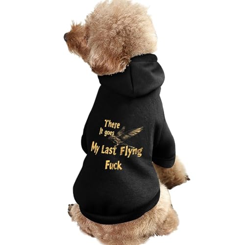 Kapuzenpullover mit Aufdruck „There Goes My Last FlyingDog, lustiges Winter-Hunde-Sweatshirt, Katzen-Kapuzen-Welpen-Outfit, süßes Kostüm für kleine, mittelgroße und große Hunde und Katzen von KWQDOZF