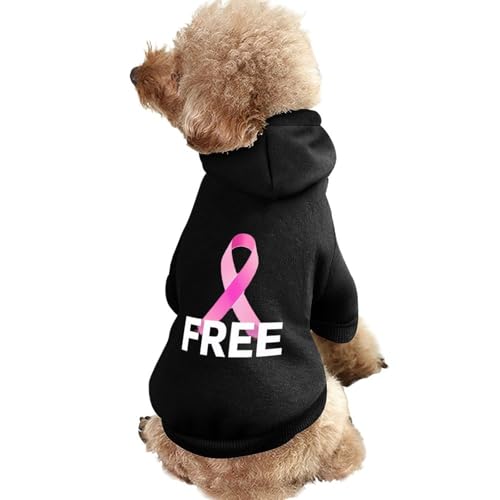 Kostenloser Hunde-Kapuzenpullover zur Aufklärung über Brustkrebs, bedruckt, lustiges Winter-Hunde-Sweatshirt, Katzen-Kapuzen-Welpen-Outfit, süßes Kostüm für kleine, mittelgroße und große Hunde und Kat von KWQDOZF