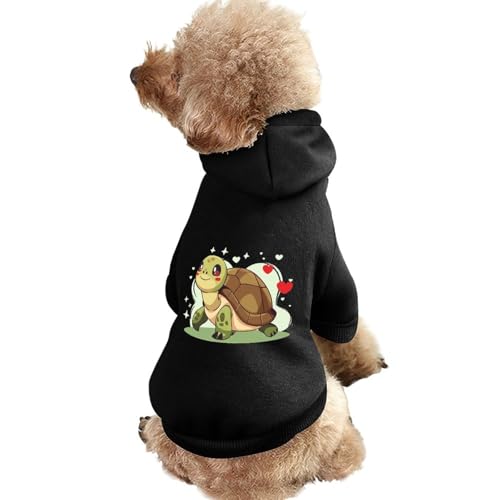 Niedlicher Haustier-Kapuzenpullover mit Schildkröten-Aufdruck, Warmer Hunde-Kapuzenpullover, süße Outfits, Kleidung für Hunde und Katzen von KWQDOZF