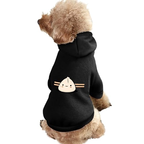 Niedlicher Knödel-Kapuzenpullover für Hunde mit lustigem Dim-Sum-Motiv, bedruckt, lustiges Winter-Hunde-Sweatshirt, Katzen-/Welpen-Outfit mit Kapuze, süßes Kostüm für kleine, mittelgroße und große Hun von KWQDOZF