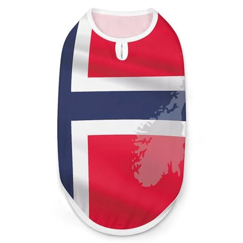 Norwegen Flagge Karte Hund und Katze Kleidung Sommer T-Shirt Grafik Weste Ärmelloses Haustier Tank Top von KWQDOZF