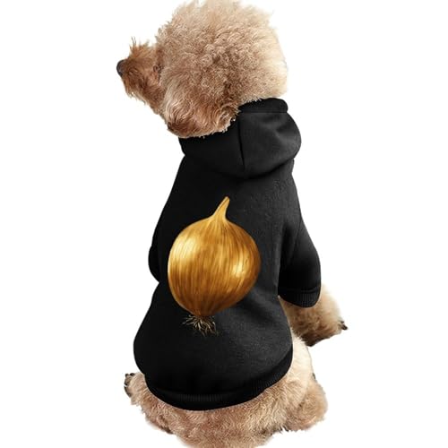 Onion - Lustiger bedruckter Haustier-Kapuzenpullover, Warmer Hunde-Kapuzenpullover, süße Outfits, Kleidung für Hunde und Katzen von KWQDOZF