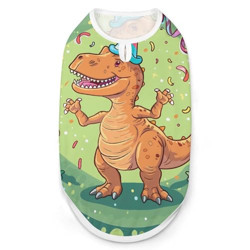 Party Dinosaurier Hunde- und Katzenkleidung Sommer-T-Shirt Grafik Weste Ärmelloses Haustier Tank Top von KWQDOZF