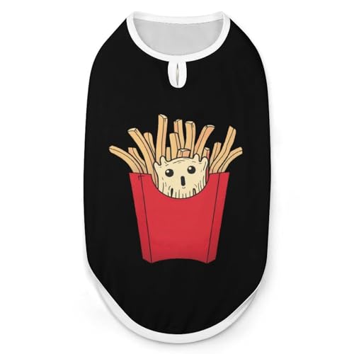 Pommes Frites Kartoffelgeist Hunde- und Katzenkleidung Sommer-T-Shirt Grafikweste Ärmelloses Haustier-Tanktop von KWQDOZF