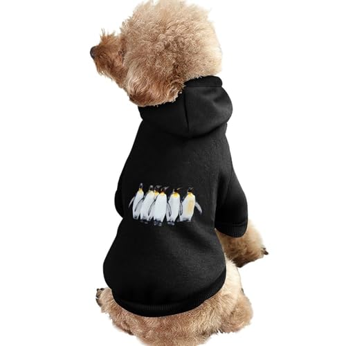 Süßer Hunde-Kapuzenpullover mit Pinguinen, Bedruckt, lustiges Winter-Hunde-Sweatshirt, Katzen-Kapuzen-Welpen-Outfit, süßes Kostüm für kleine, mittelgroße und große Hunde und Katzen von KWQDOZF