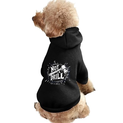 This isA Drill Hunde-Kapuzenpullover, Bedruckt, lustiges Winter-Hunde-Sweatshirt, Katzen-Kapuzen-Welpen-Outfit, süßes Kostüm für kleine, mittelgroße und große Hunde und Katzen von KWQDOZF