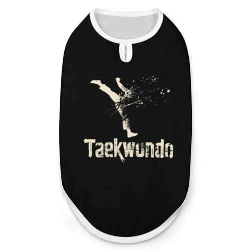 Vintage Taekwondo Hunde- und Katzenkleidung Sommer-T-Shirt Grafikweste Ärmelloses Haustier-Tanktop von KWQDOZF