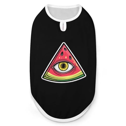 Watermelon Eye Illuminati Hunde- und Katzenkleidung, Sommer-T-Shirt, grafische Weste, ärmellos, Haustier-Tanktop von KWQDOZF