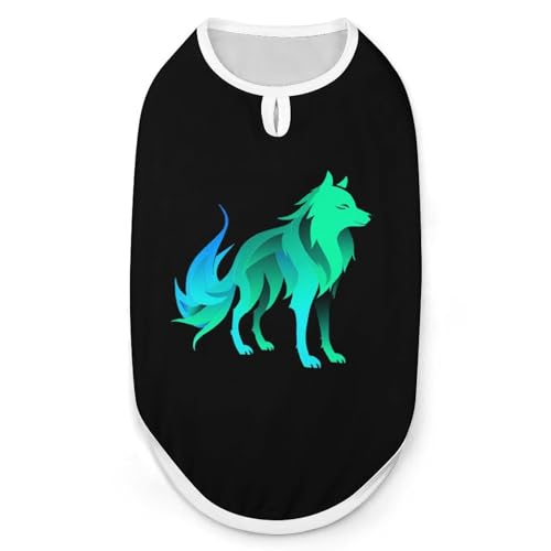 Wolf Silhouette Hunde- und Katzenkleidung Sommer-T-Shirt Grafikweste Ärmelloses Haustier-Tanktop von KWQDOZF