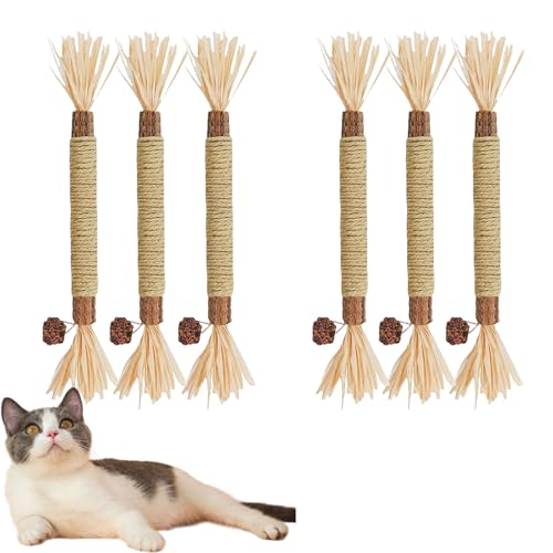 KXDEFE Cat Toys-Cat Chew Toys, Natural Cat Chew Toys, Kitten Teeth Cleaning, Cat Interactive Indoor Cat Toys, Kitten Chew Toys. (6 pcs) von KXDEFE