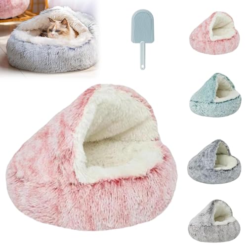 KXDEFE Lapcatz Nest Bed, Lapcatz Bed, Lapcatz Winter Cozy Pet Bed, Pursnug Cat Bed, Semi-Enclosed Pet Nest, Covered Plush Cat Bed, Anti-Slip & Washable Cat Cave Bed (Pink,40 * 40CM/15.8 * 15.8IN) von KXDEFE