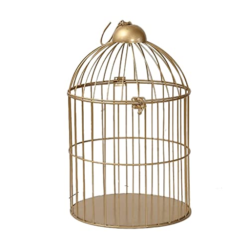 Feste Schmiedeeisen -Vogelkäfer Outdoor Vogel Käfig Vintage Bird House Bird House Carrier Round Langable Flight Cage für Reisen nach Hause (S 19x19 x 35 cm) von KXQYIKYI