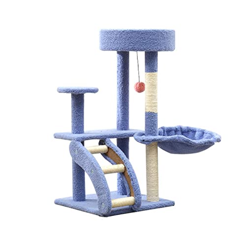 Katzenbaum für Hauskatzen, mehrstöckiger Katzenturm, Katzenbaum mit Leiter, Kratzbäumen, Katzen-Aktivitätsbaum mit Spielzeug, Katzenkletterturm zum Spielen für Kätzchen von KXQYIKYI