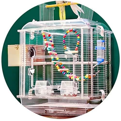 Massiver, transparenter Vogelkäfig mit Ständer und ausziehbarem Tablett für Papageien, Chinchillas, Finken, Nymphensittiche, Kakadus, Vogelkäfig aus Schmiedeeisen, Haustierhaus (67 cm1) von KXQYIKYI