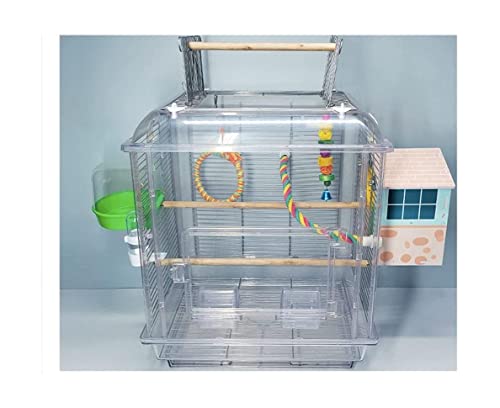 Massiver Acryl Vogelkäfig Haustierprodukte Flugkäfig Kleine Vogelzucht Vogelkäfige Durchsichtige Vogelhaus-Transportbox für mehrere kleine Vögel (C) von KXQYIKYI