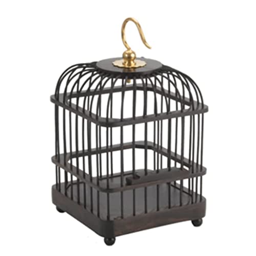 Massiver Bambus-Vogelkäfig Vintage Quadratischer Vogelkäfig Haushalt Runde Vogelkäfige Tragbarer Flugkäfig für Outdoor Hof (Quadrat C) von KXQYIKYI