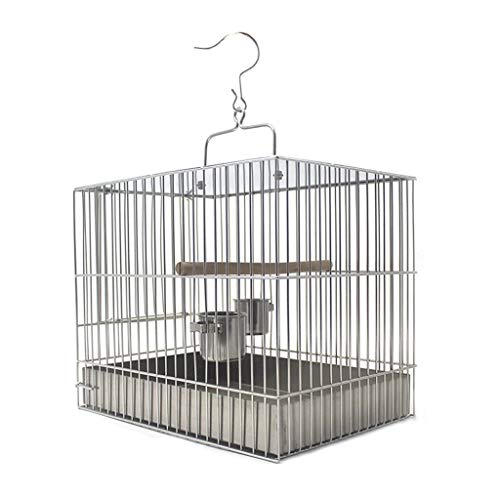 KXQYIKYI Massiver Vogelkäfig Edelstahl Vogel Käfig tragbarer Papagei Perlvogel -Käfig für Lovebirds Finken Papageibird Cage (10,6 "" L x 7,9 "" W x 9,5 "" H) von KXQYIKYI