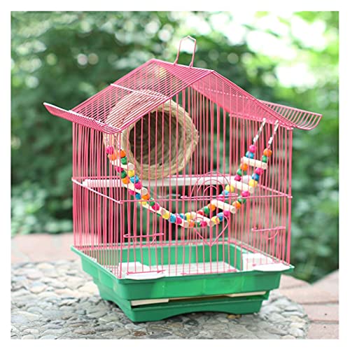 Massiver Vogelkäfig High-End Luxus Papagei Vogelkäfig Klein Mittel Vogelkäfig Modern Einfach Home Vogelkäfig Zuchtkäfig für Lovebirds Finken Papageienvogelkäfig (B) von KXQYIKYI