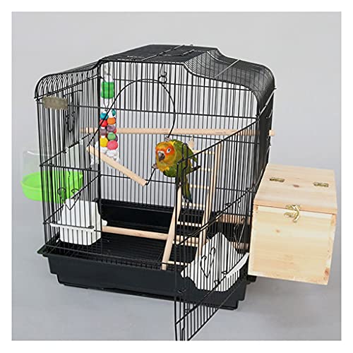 Massiver Vogelkäfig Papageienkäfig Luxus Villa Zucht Vogelkäfig Groß Metall mit Schubladen Geeignet für Vögel Kleine Papageien und Tauben für Lovebirds Finken Papageien Vogelkäfig (Schwarz) von KXQYIKYI