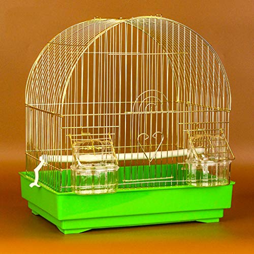 Massiver Vogelkäfighänge -Vogelkäfig für kleine Papageien Conure Finch Canary Blockary Lovebird Vogelkäfig, tragbare kleine Vögel Reisekäfig für Lovebirds Finken Papageienvogel Käfig (grün) von KXQYIKYI