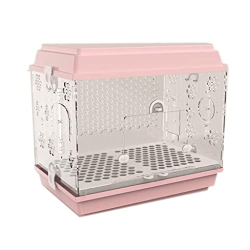 KXQYIKYI Solid Acrylvogelkäfige kreative Vogelträger tragbare Vogelhaus Großer Vogelhausträger Square Flight Cage für Reisehause Geschenke (Pink) von KXQYIKYI