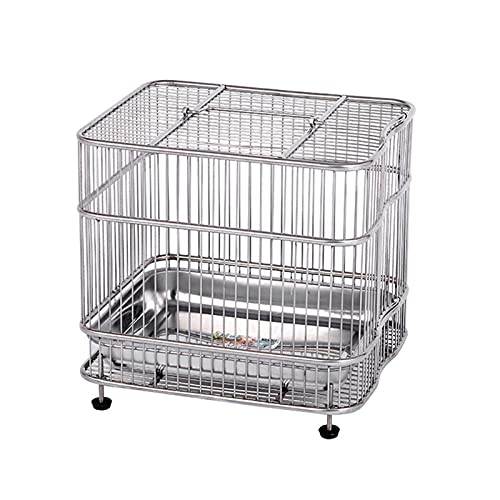 KXQYIKYI Solid Bird Cage Edelstahl Vogelkäfig Bademetall Demontage Vierhilfe -Accessoires für Lovebirds Finken Papageienvogel Käfig (gelb groß) von KXQYIKYI