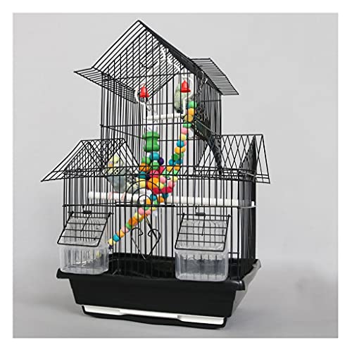 Solid Bird Cage Retro Papagei Vogel Käfig Schwarzer Phoenix Tiger Haut Pfingstrose Haushaltszucht Cage geeignet für die Liebe Vogel Kanarische Papagei für Lovebirds Finken Papageienvogel Käfig (B) von KXQYIKYI