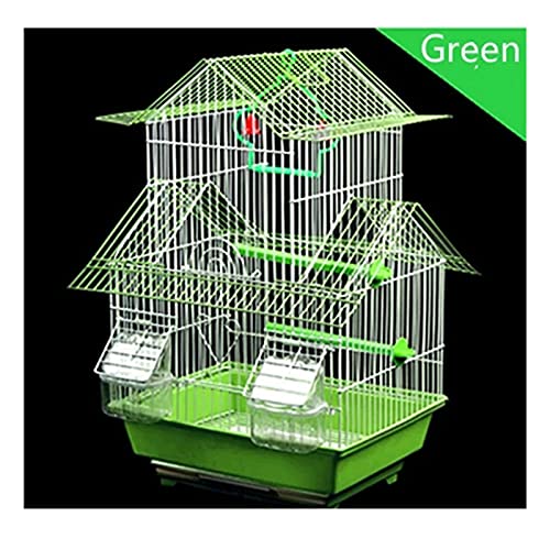 KXQYIKYI Solid Bird Cage Vogel Käfig Tiger Haut Papagei Käfig Big Villa Vogelkäfige für Eisenkultur von Papageien Vogelhaus Großer Vogelkäfig für Lovebirds Finken Papageienvogel Käfig (grün) von KXQYIKYI