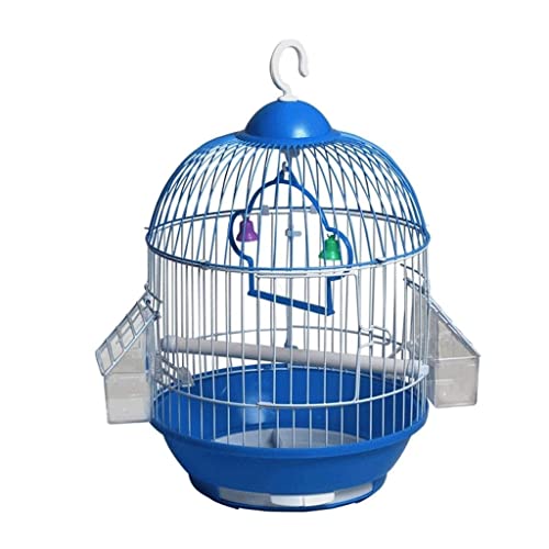 KXQYIKYI Solid Light Gewicht Vogelkäfer tragbarer Reisen Vogelkäfig Vogelkäfig mit rollender Ständer Outdoor -Vogelhausträger mit Feeder (blau) von KXQYIKYI