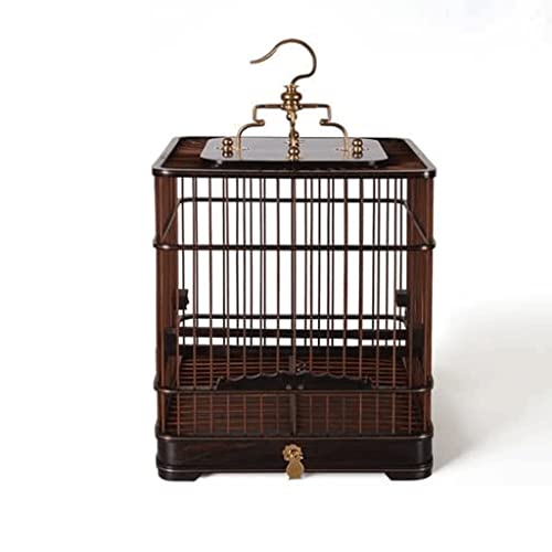 Solid Square Ebony Bird Cage Große Vintage Vogelkäfer Hängende Vogelträger tragbare Flugkäfig kreativer Vogelhausträger für Zuhause (Option 1) von KXQYIKYI