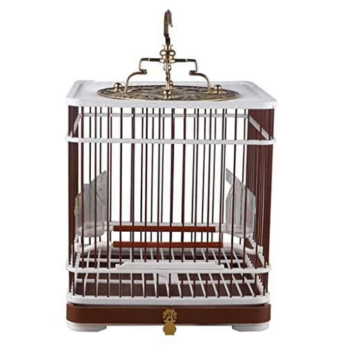 KXQYIKYI Solid Vintage Vogelkäfig Kleiner quadratischer Vogelbäder Papageien Shotes Flight Cage Hanging Vogelträger Große Dekoration für Zuhause (groß) von KXQYIKYI