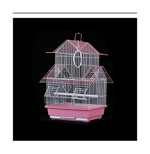 Solide tragbare Vogelkäfige Metall Vogelhaus Erhöhung Vogelhaus Träger Einfacher langlebiger Vogelkäfig für Hof Hinterhof (Pink) von KXQYIKYI