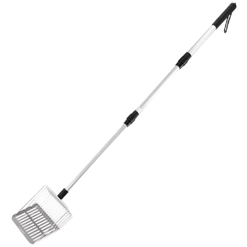 KYEQATY Chicken Poop Scooper 3 Einstellbare Länge Edelstahl-Stahl-Müll-Schöpfer leicht zu waschen Mehrzweck Metallstreu Scoop für Katzenschuh von KYEQATY